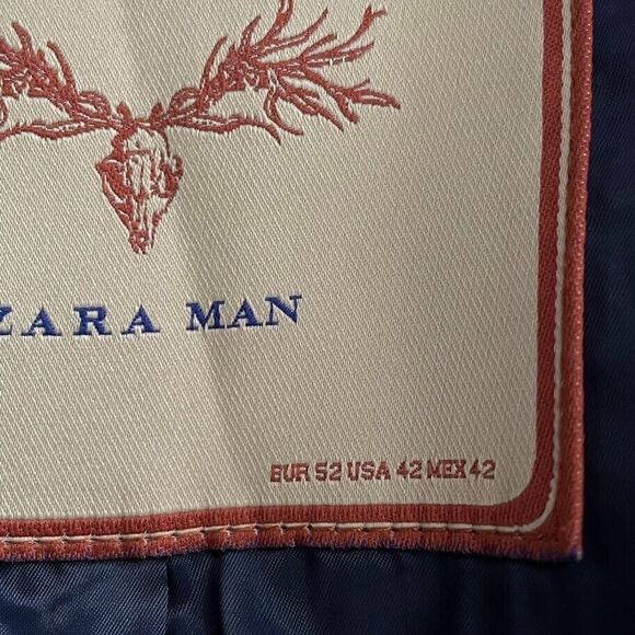 Zara Man Sport Coat Mens Size 42 Black Single Breasted Slim Textured Blazer - Picture 16 of 16